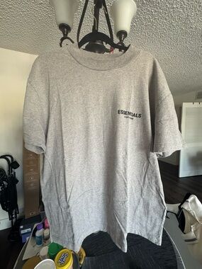 Essentials Men’s Heather Gray Short Sleeve Logo Tee